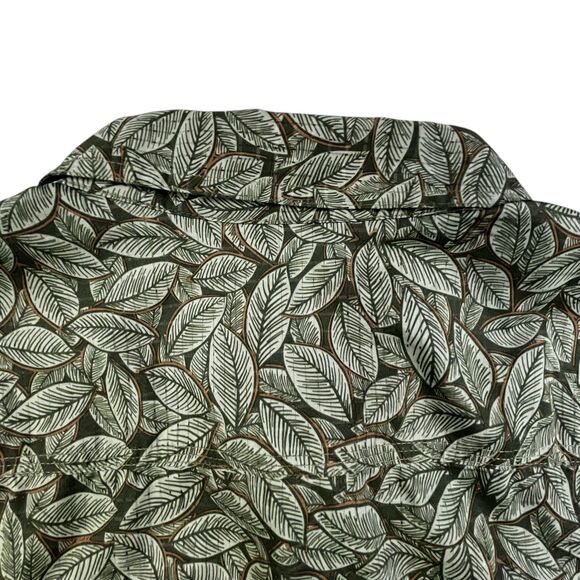 Orvis Active Fit Shirt Men’s XL Green Floral Leaf Hawaiian Performance Beach - Picture 6 of 9